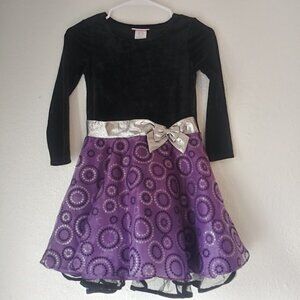 Jessica Ann girl's size 6X black and purple dress